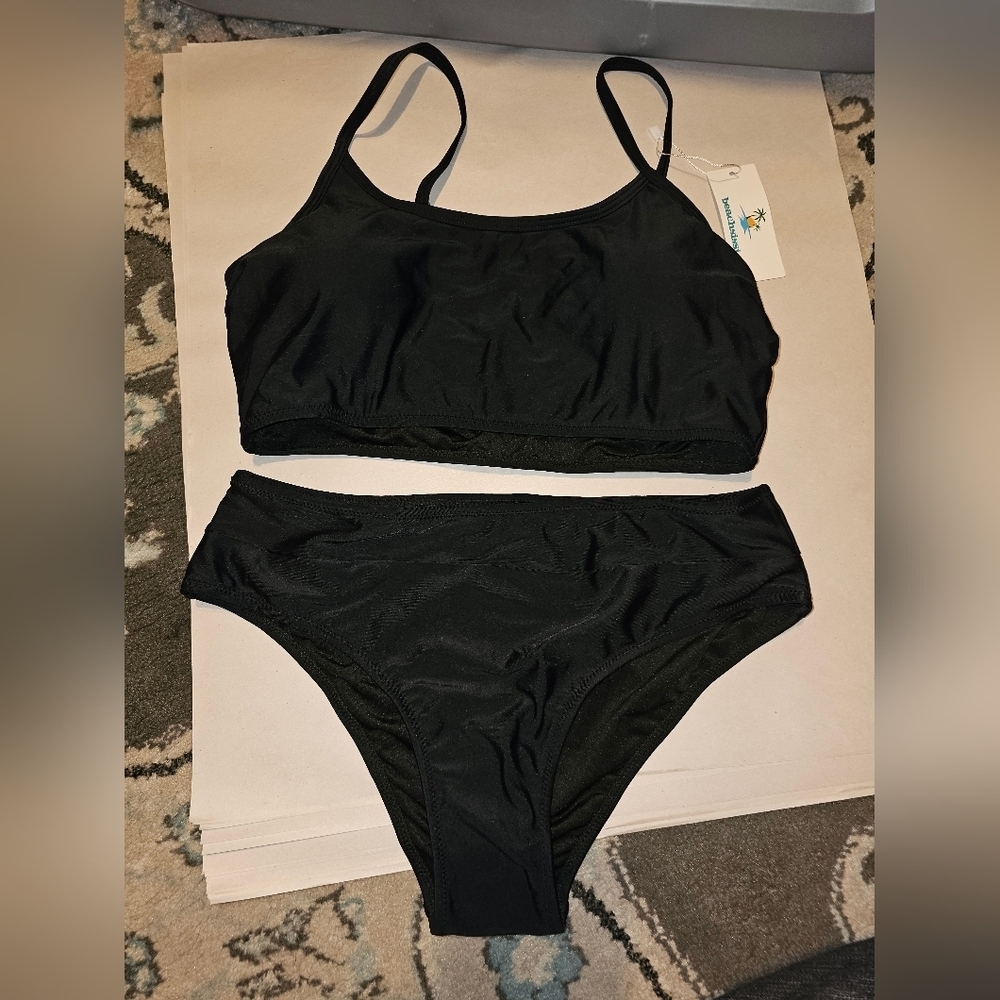 Beach Sissi 2pc Black Bikini Set SZ M